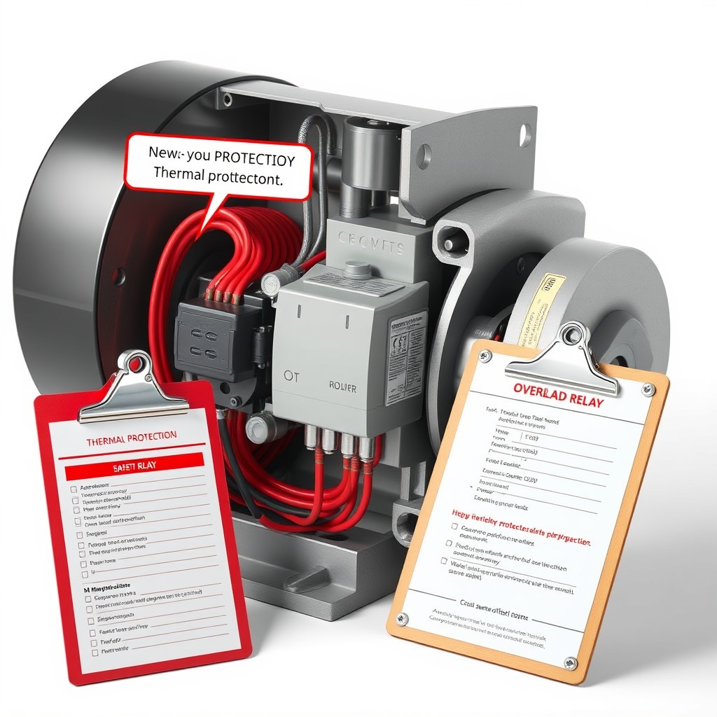 <clean photorealistic photo/illustration showing a cross-section of a motor with thermal p