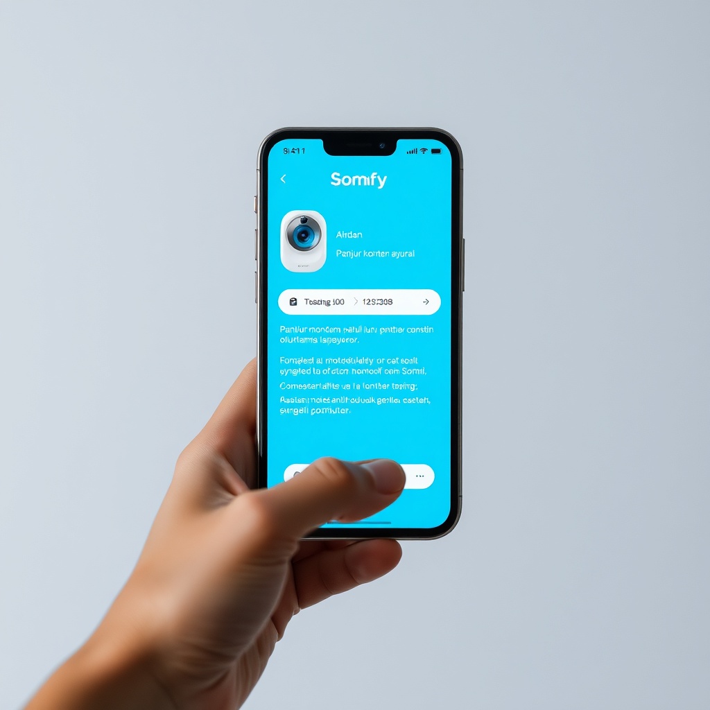 Akıllı telefondan Somfy uygulaması üzerinden panjur kontrol ayarları yapılıyor